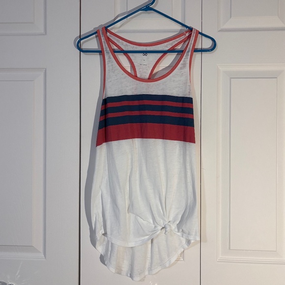 🇺🇸 SO Striped Racerback Tank w/ Front Knot | Size M - Picture 1 of 3